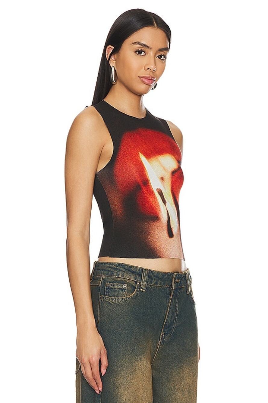 Jaded London Slinky Tank Top in Flame Lips Size 0